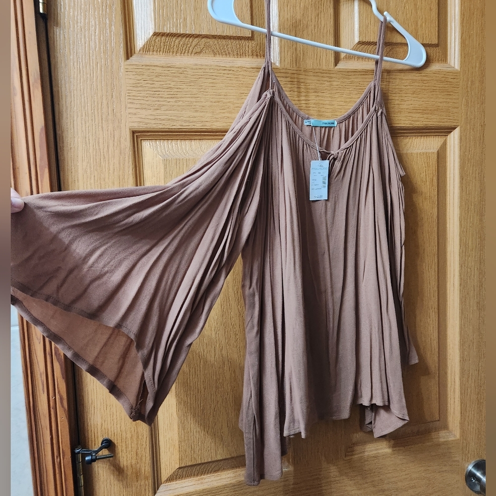 Maurice's cold shoulder, flare sleeve top.
